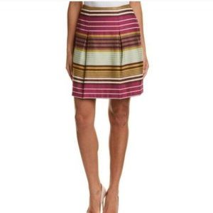J Mclaughlin Striped Pleated Mini Skirt